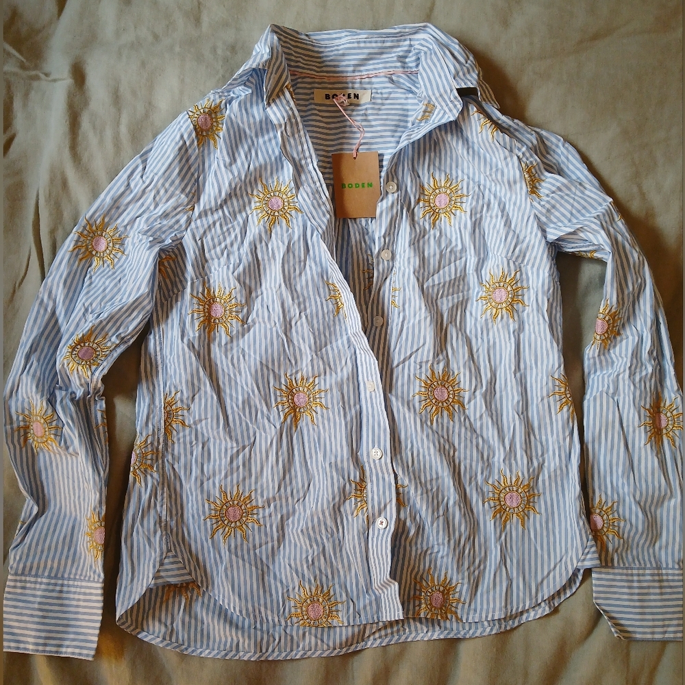 Boden Women's Button Down with Sun Embroidery
